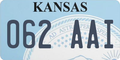 KS license plate 062AAI