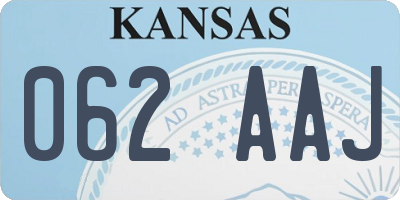 KS license plate 062AAJ