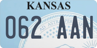 KS license plate 062AAN