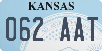 KS license plate 062AAT