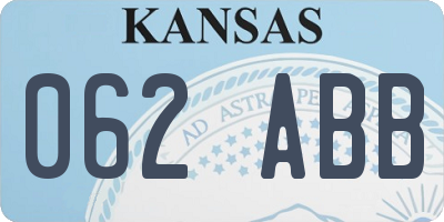 KS license plate 062ABB