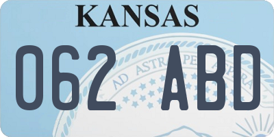 KS license plate 062ABD