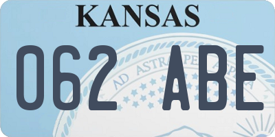 KS license plate 062ABE