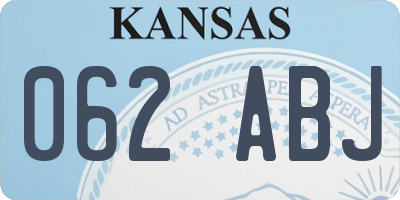 KS license plate 062ABJ