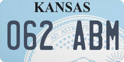 KS license plate 062ABM