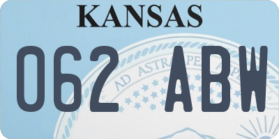 KS license plate 062ABW