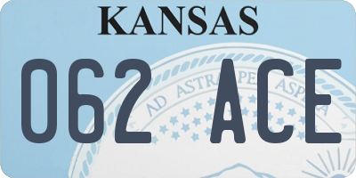 KS license plate 062ACE