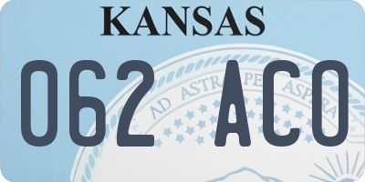 KS license plate 062ACO