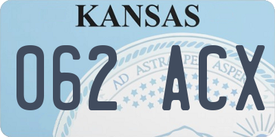 KS license plate 062ACX