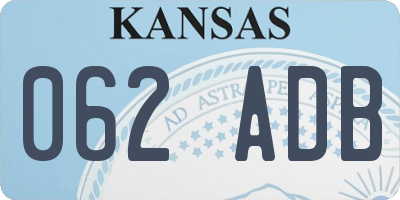 KS license plate 062ADB