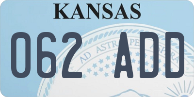 KS license plate 062ADD