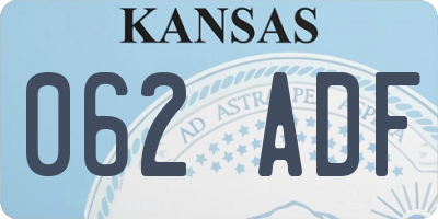 KS license plate 062ADF