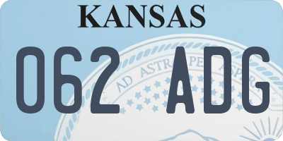 KS license plate 062ADG