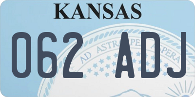 KS license plate 062ADJ