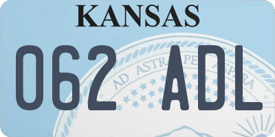 KS license plate 062ADL