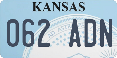 KS license plate 062ADN