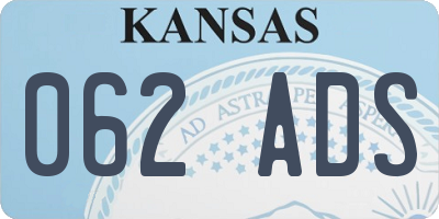 KS license plate 062ADS