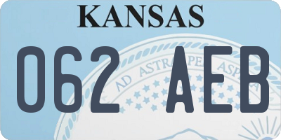 KS license plate 062AEB
