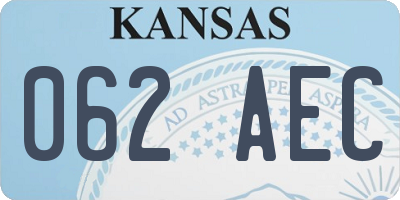 KS license plate 062AEC
