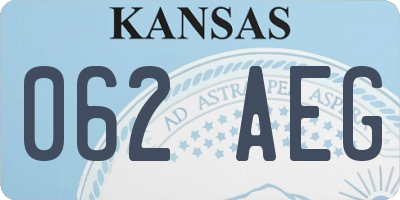 KS license plate 062AEG