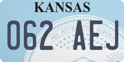 KS license plate 062AEJ