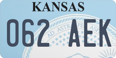 KS license plate 062AEK