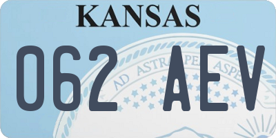 KS license plate 062AEV
