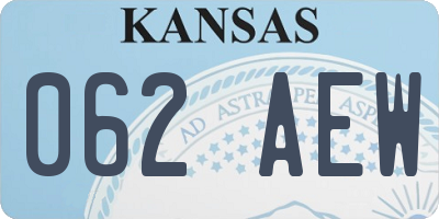 KS license plate 062AEW