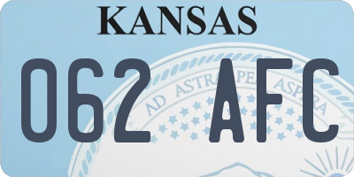 KS license plate 062AFC