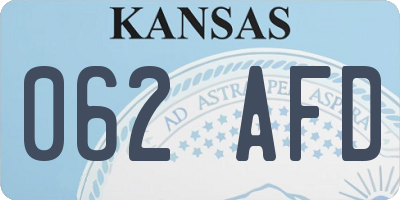 KS license plate 062AFD