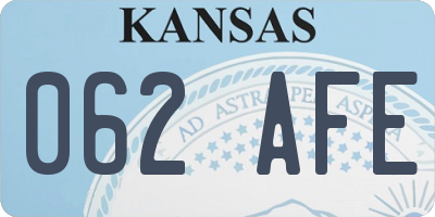 KS license plate 062AFE