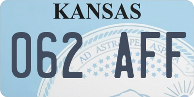 KS license plate 062AFF