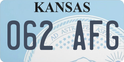 KS license plate 062AFG