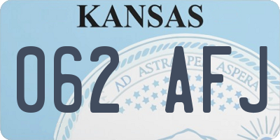KS license plate 062AFJ