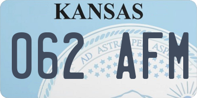 KS license plate 062AFM