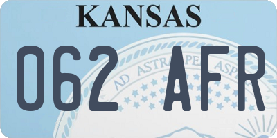 KS license plate 062AFR