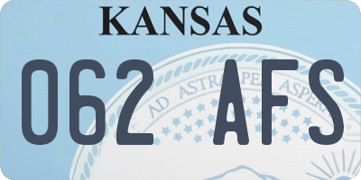 KS license plate 062AFS
