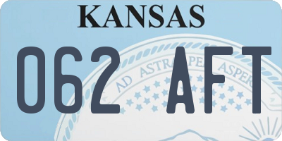 KS license plate 062AFT