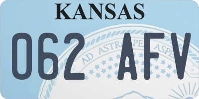 KS license plate 062AFV