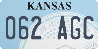 KS license plate 062AGC