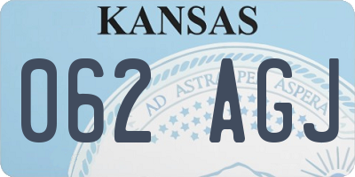 KS license plate 062AGJ