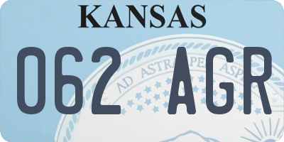 KS license plate 062AGR