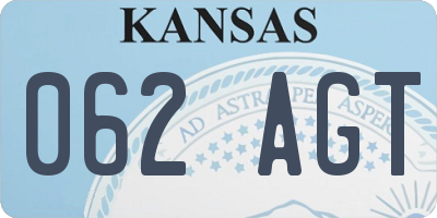 KS license plate 062AGT