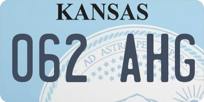 KS license plate 062AHG