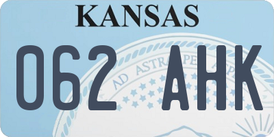 KS license plate 062AHK