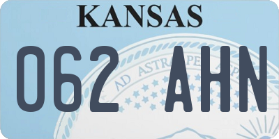 KS license plate 062AHN