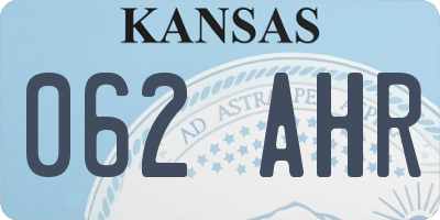 KS license plate 062AHR