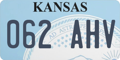 KS license plate 062AHV