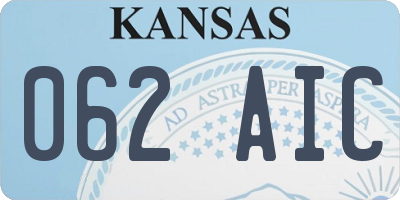 KS license plate 062AIC