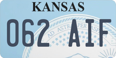 KS license plate 062AIF